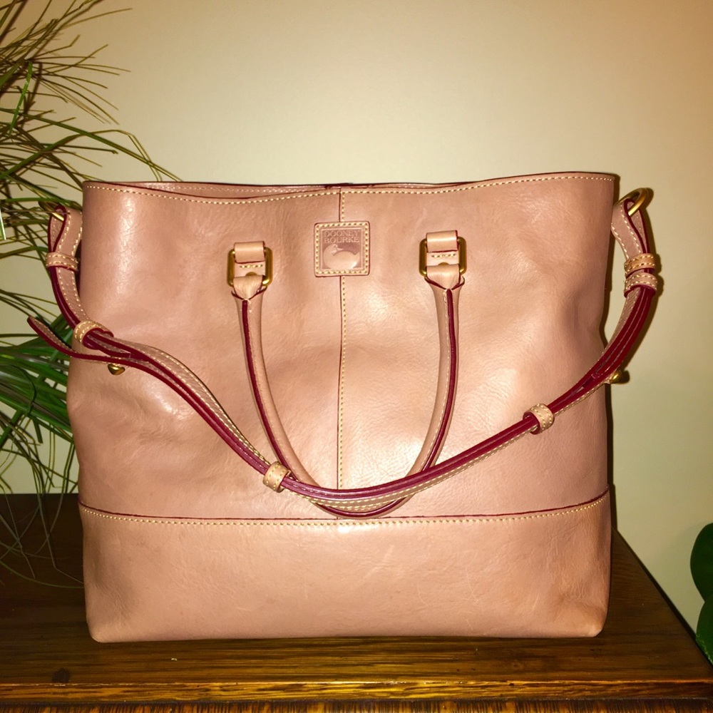 Dooney Bourke Leather Shopper Tote Mushroom Nat